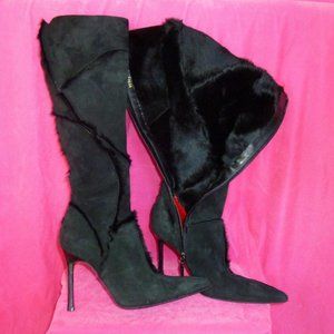 AUTH.CESARE PIACIOTTI SUEDE & SHEARLING LEATHER BOOTS